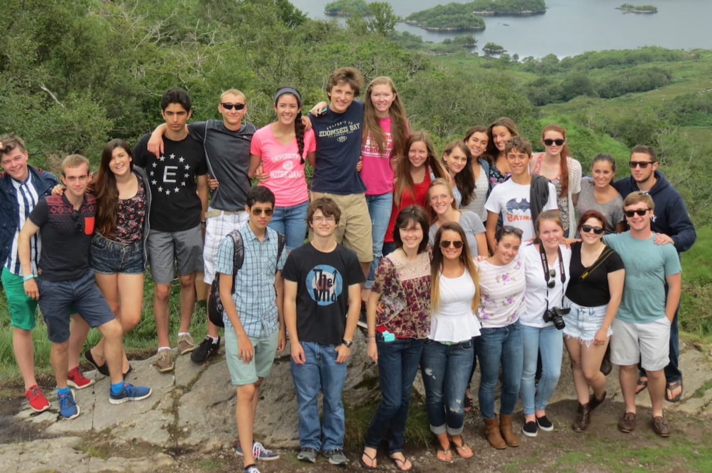 Irish Way students on a hillside in Ireland